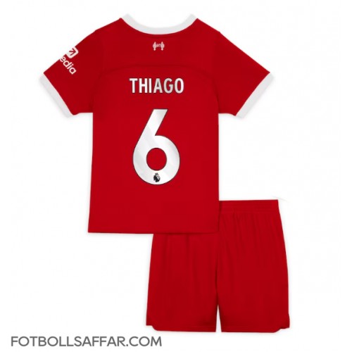 Liverpool Thiago Alcantara #6 Hemmadräkt Barn 2023-24 Kortärmad (+ Korta byxor)